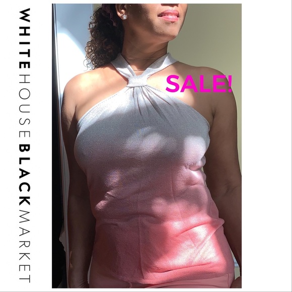 NWT! WHBM TEA ROSE OMBRÉ HALTER TOP - Picture 15 of 15